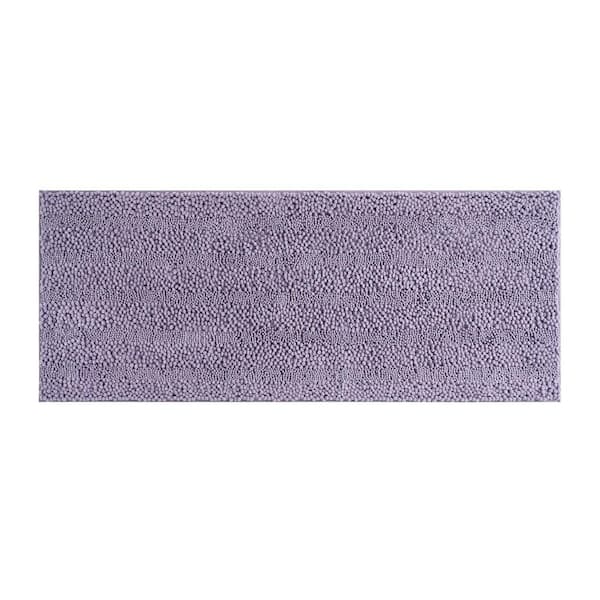 Astor with TPR Backing 24 in. x 60 in. Wisteria Purple Solid Color Polyester Rectangle Bath Mat