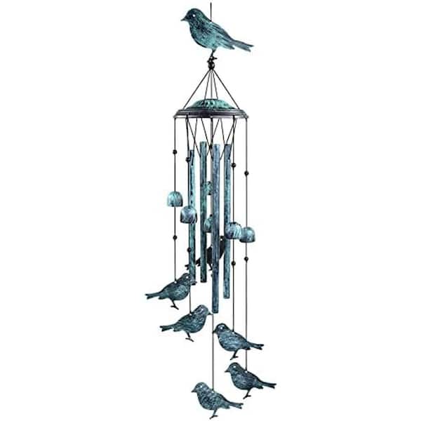 Phewnyzo Large Aluminum Tube Bird Wind Chimes with S Hook for Outdoor Use