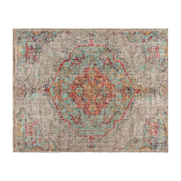 TAYLOR + LOGAN Gray Multi 8' x 10' Polyester Area Rug