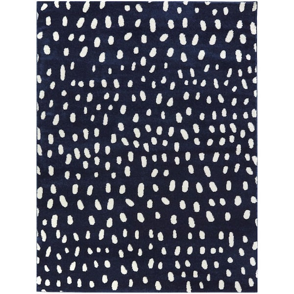 BALTA Archer Navy 5 ft. 3 in. x 7 ft. Dots Area Rug