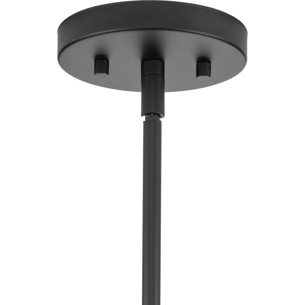 Breckenridge Matte Black Circular Frame Pendant Light with Candle Accent
