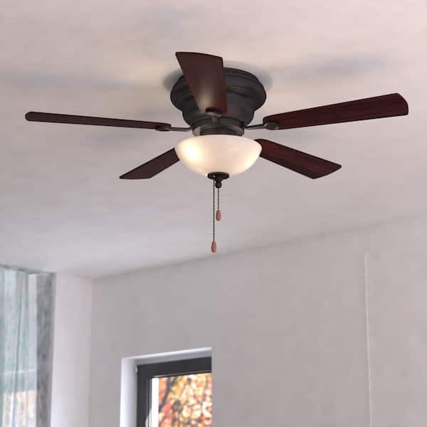 Expo 42 in. Noble Bronze, Dark Bronze-Driftwood Blades, Indoor Flush Mount Low Profile Ceiling Fan with LED Light Kit