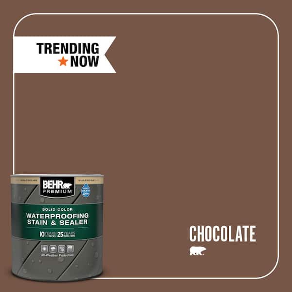 BEHR PREMIUM 1 qt. #SC-129 Chocolate Solid Color Waterproofing Exterior Wood Stain and Sealer