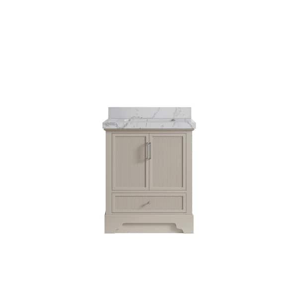 Willow Collections Alys 30 in. W x 22 in. D x 36 in. H Single Sink Bath Vanity Center in Fine Grain with 2 in. Venatino Qt. Top