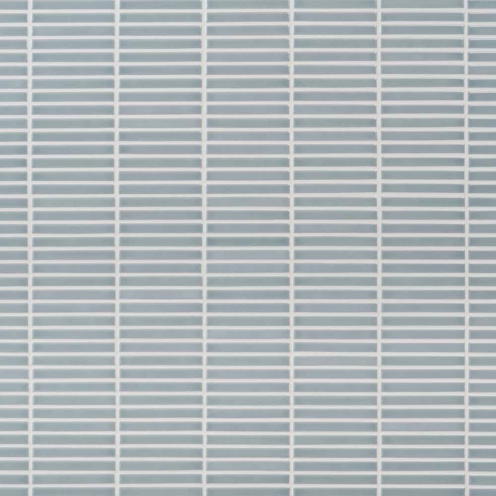 Sky Blue Glossy Porcelain Mosaic Tile for Indoor/Outdoor Use