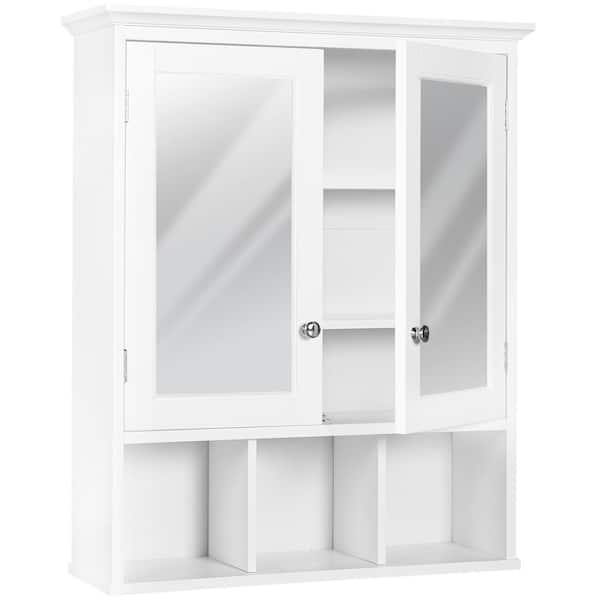 Veikous Bath 24 8 In W X 7 D 30 3 H Wall Mounted Cabinets Storage Organizer Medicine Cabinet White Bc 003 The Home Depot - Bath Wall Cabinet Home Depot