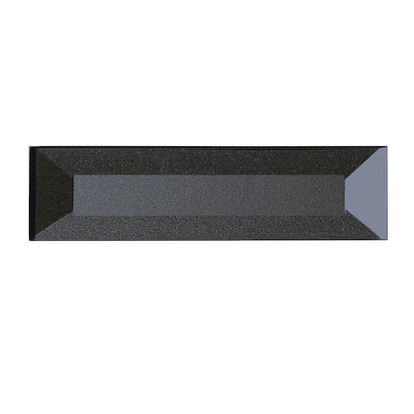 ABOLOS Forever Beveled Metallic Gray 8 in. x 2 in. Glossy Glass Wall Tile (16 sq. ft./Case)