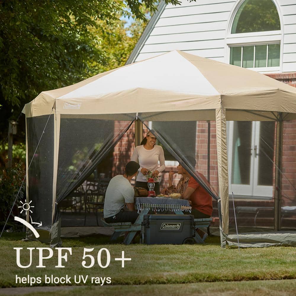 Coleman 15' x 13' Beige and Gray Screen Canopy Tent