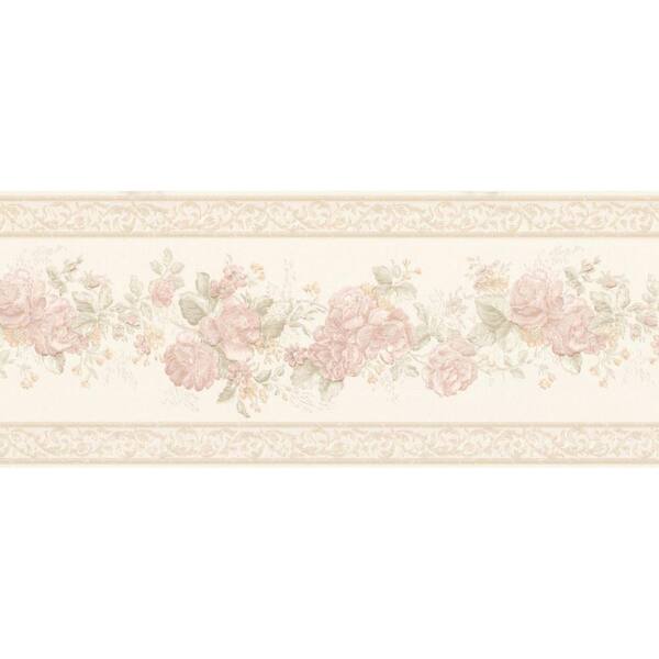 Mirage Tiff Blush Satin Floral Wallpaper Border
