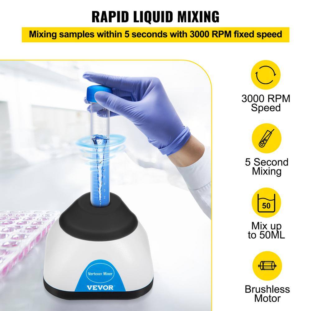 Vortex Mixer, 3000 RPM Mini Vortex Mixer Shaker, Touch Function Scientific Lab Vortex Shaker, Up to 50 ML - thumbnail 3