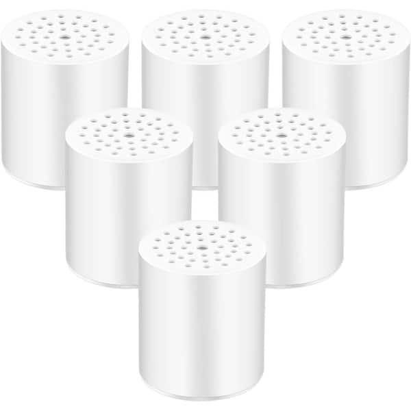 Lukvuzo 15-Stage Shower Filter Replacement Water Filter Cartridge with Vitamin C for Hard Water (6-Pack)