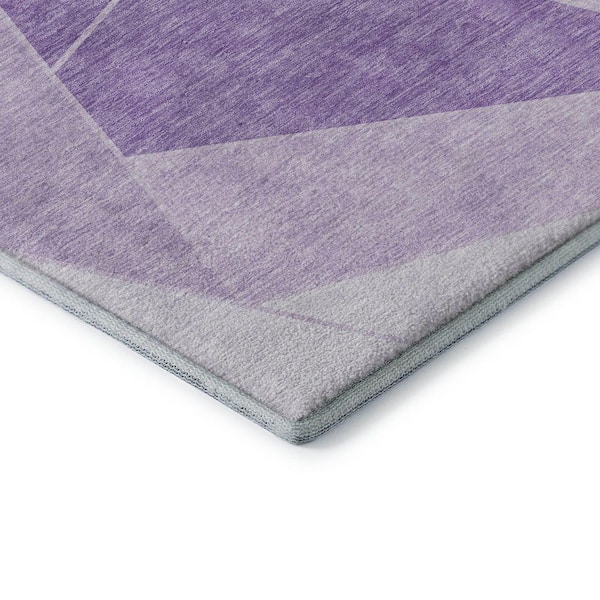 Mayfield Premium Machine Washable Indoor/Outdoor Geometric AMF636 Lilac 1 ft. 8 in. x 2 ft. 6 in. Area Rug