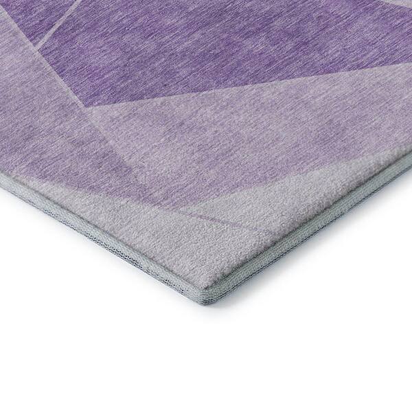 Mayfield Premium Machine Washable Indoor/Outdoor Geometric AMF636 Lilac 8 ft. x 10 ft. Area Rug