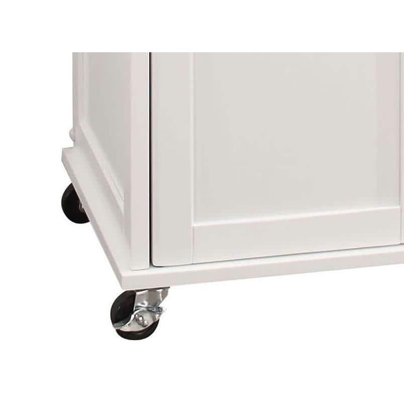Charming Cottage-Style Natural & White Kitchen Cart with Wine Storage