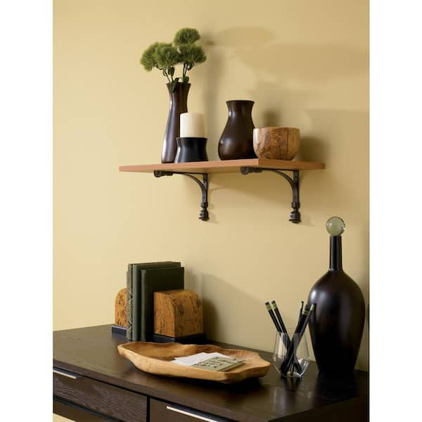 Chestnut Laminated Wood Wall Mounted Shelf 12 in. D x 48 in. L