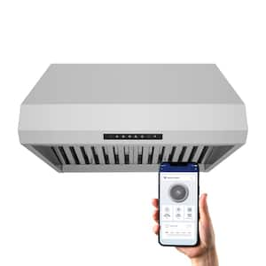 30 in. Professional Under Cabinet or Wall Mounted Range Hood with Smart App Control and LED in Stainless Steel