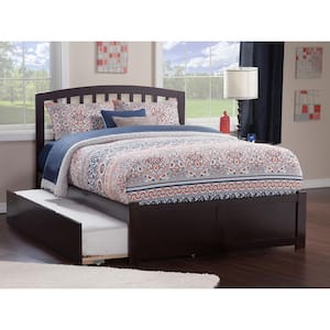 Richmond Espresso Full Platform Bed with Flat Panel Foot Board and Twin Size Urban Trundle Bed