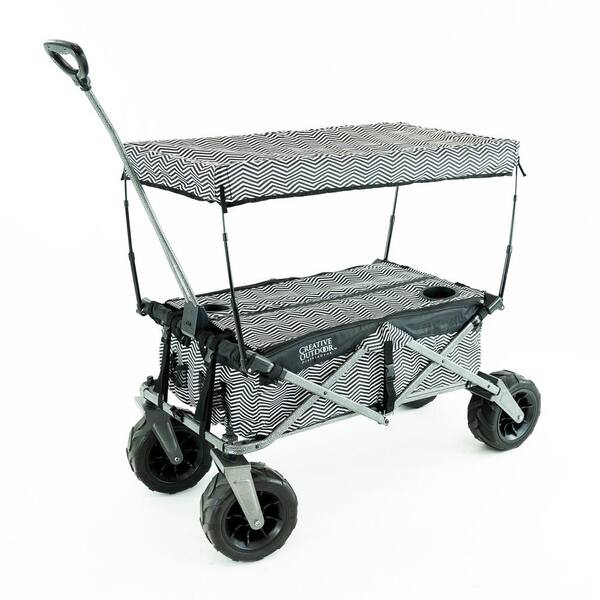 Unbranded 4.1 cu.ft. Metal Folding Garden Cart XXL Hauler in Zig Zag