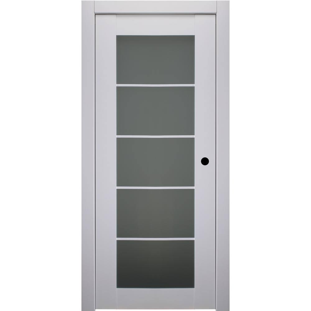 Smart Pro 5-Lite DIY-Friendly Manufactured Wood and Glass Single Prehung Interior Door