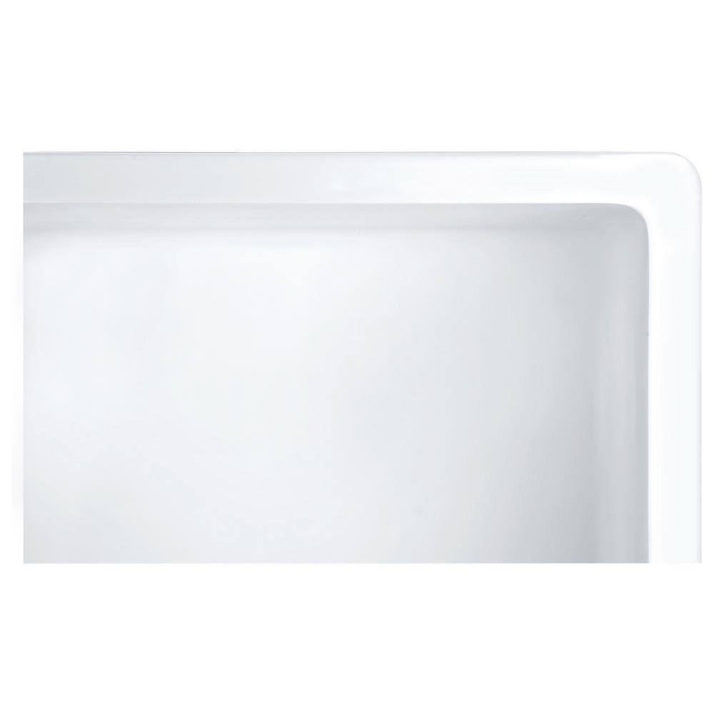 Glossy White Stone Single Bowl Farmhouse Kitchen Sink