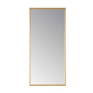 Viella 15.7 in. W x 32 in. H Rectangular Aluminum Framed Wall Bathroom Vanity Mirror in Gold
