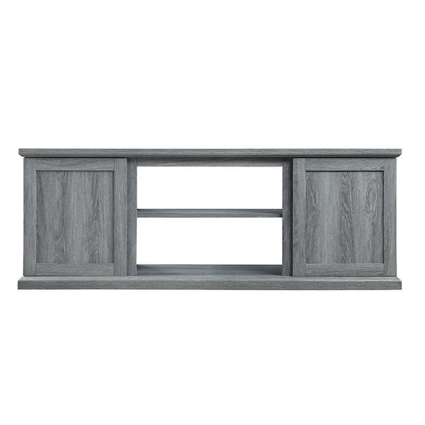 Manhattan Comfort Franklin 60 in. Grey TV Stand Fits TV's up to 56 in. with Storage Shelves and Cable Management