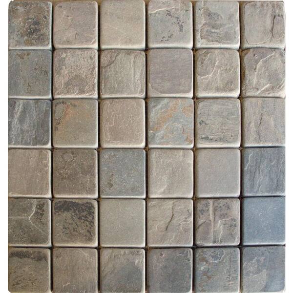 MSI Rustique Earth 12 in. x 12 in. x 10 mm Tumbled Slate Mesh-Mounted Mosaic Tile (10 sq. ft. / case)