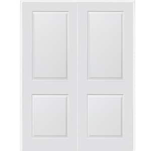 60 in. x 84 in. Smooth Carrara Both Active Solid Core Primed Molded Composite Double Prehung Interior Door