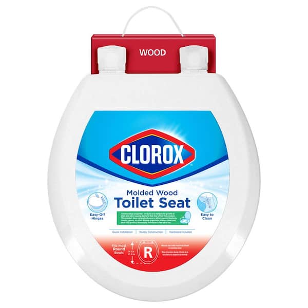 Clorox Clorox Round Closed Front Wood Toilet Seat in White with Easy-Off Hinges