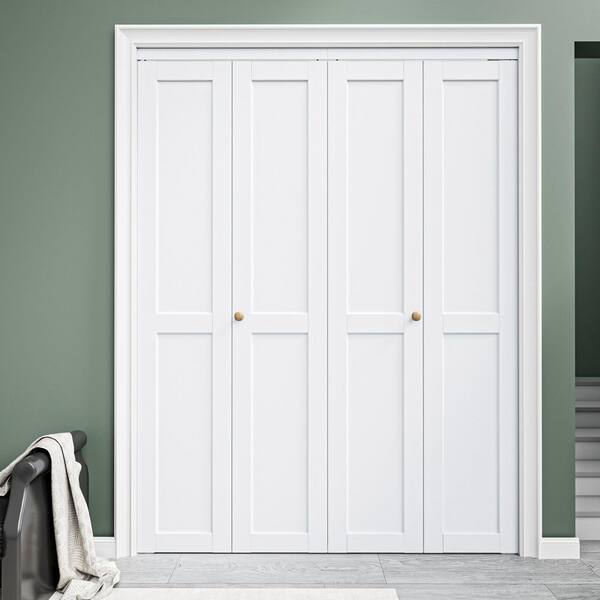 ARK DESIGN 64 in. x 80 in. DIY Design 2-Panel Solid Core White