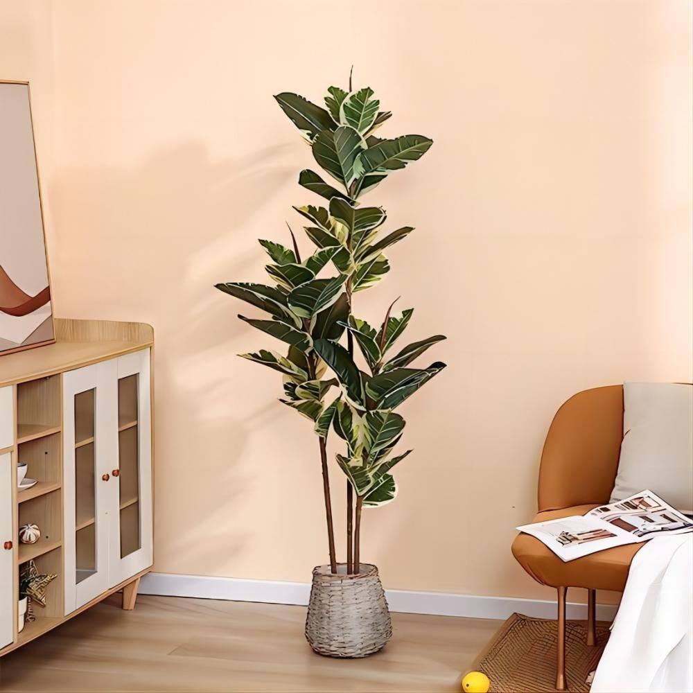 Patere 5 ft. Tall Artificial Plant Rubber Tree F-RT-5 - The Home Depot