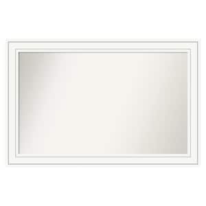 Craftsman White 41 in. x 27 in. Custom Non-Beveled Satin Wood Framed Bathroom Vanity Wall Mirror