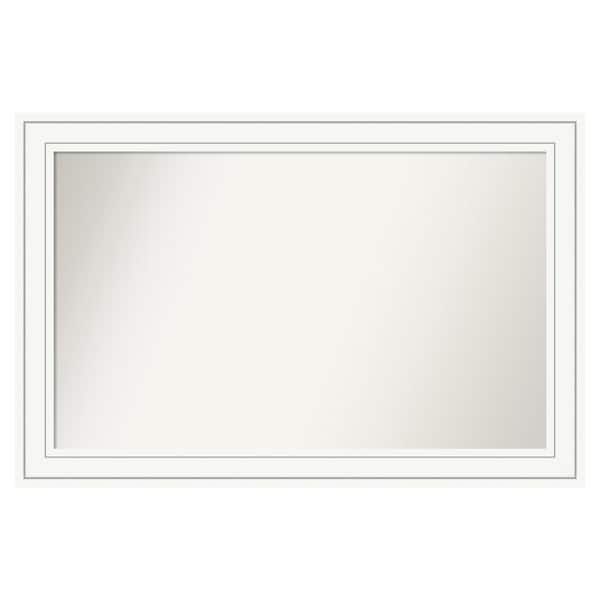 Amanti Art Craftsman White 41 in. x 27 in. Custom Non-Beveled Satin Wood Framed Bathroom Vanity Wall Mirror