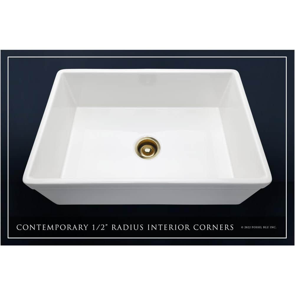 Luxury Glossy White Fireclay Farmhouse Kitchen Sink
