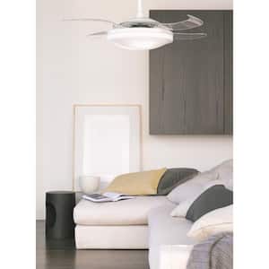Evo2 White Retractable 4-blade 48 in. Lighting with Remote Ceiling Fan