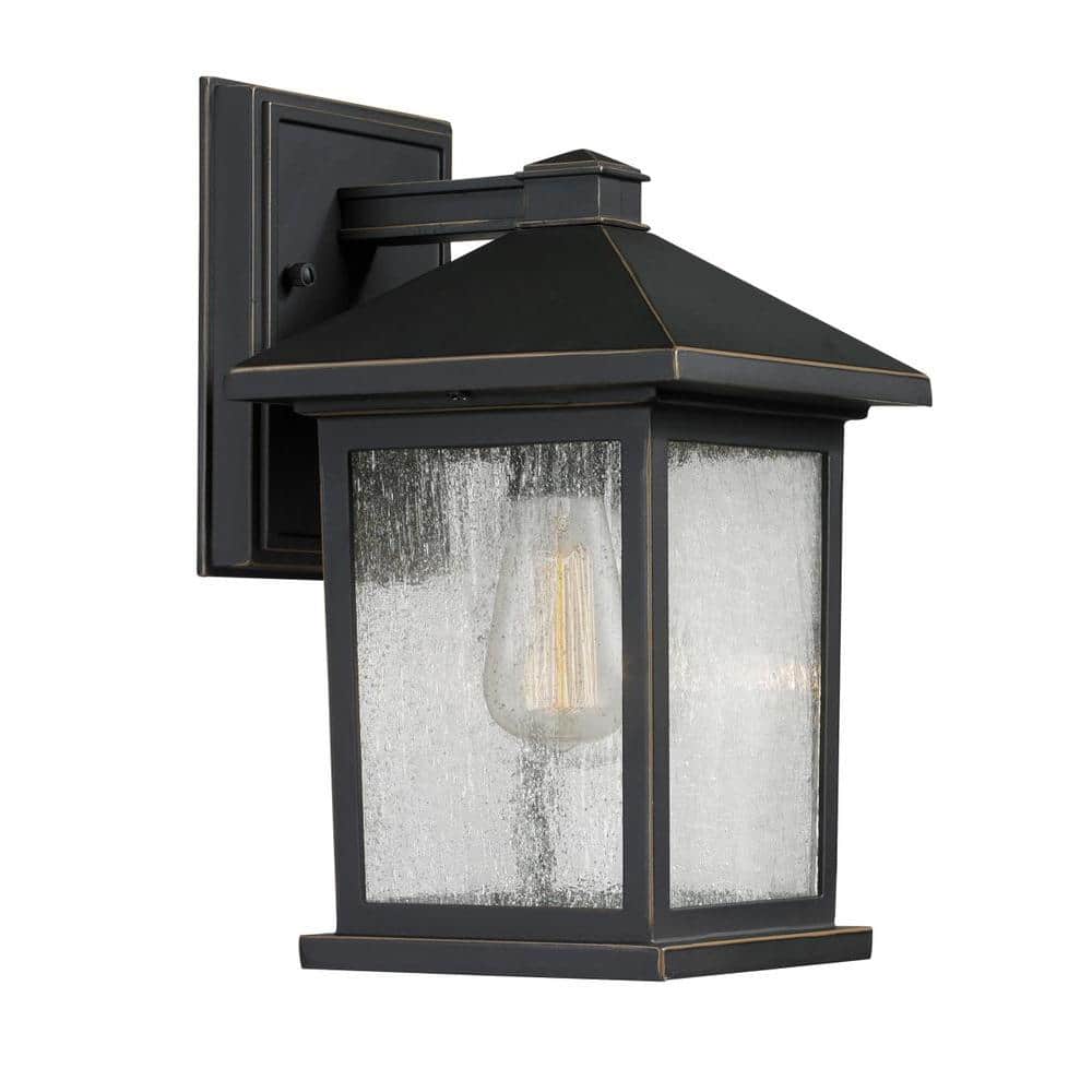 Portland Oil Rubbed Bronze Outdoor Hardwired Wall Sconce with No Bulbs Incl