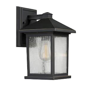 Portland Oil Rubbed Bronze Outdoor Hardwired Wall Sconce with No Bulbs Included