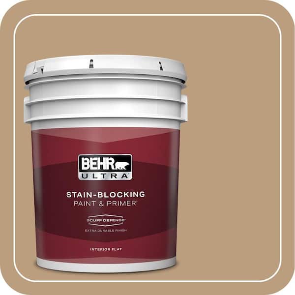 BEHR ULTRA 5 gal. #PPH-11 Cardboard Color Extra Durable Flat Interior Paint & Primer