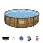 Swim Vista 16 ft. x 16 ft. Round 48 in. Deep Power Steel Above Ground Swimming Pool Set