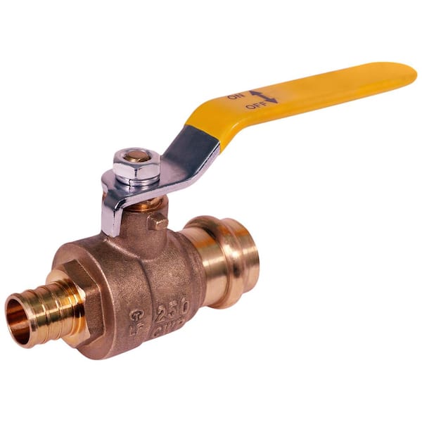 3/4 in. Press x PEX B Brass Ball Valve in. Press x PEX B Brass Ball Valve (Pack of 5)