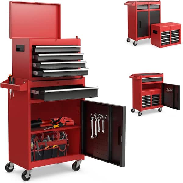 20.43 in. W 5-Drawer Steel Rolling Tool Chest with Locking System, Sliding Drawers, Liners for Garage, Warehouse