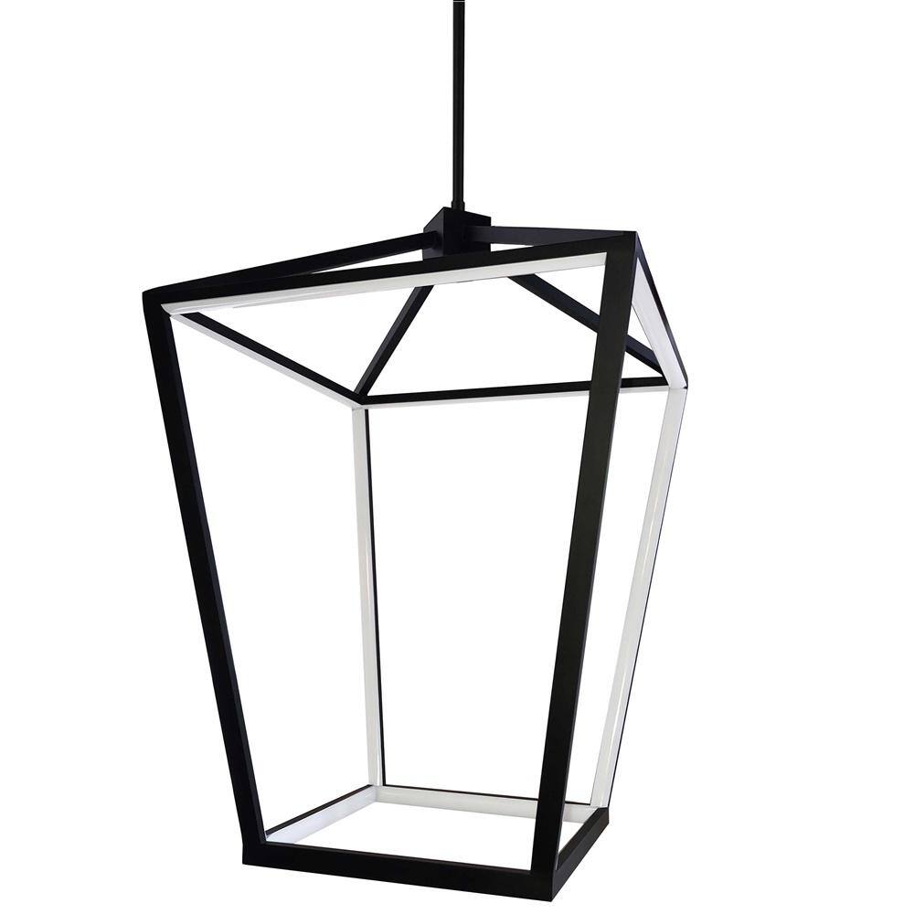 Cage 64-Watt Integrated LED Matte Black Chandelier