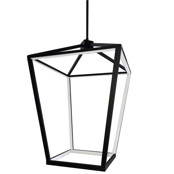 Dainolite Cage 64-Watt Integrated LED Matte Black Chandelier