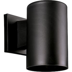 Cylinder Collection 5" Black Polymeric Modern Outdoor Wall Lantern Light