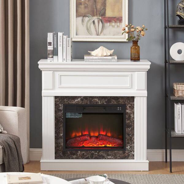 ToolCat 41 in. Freestanding Mantel with 23 in. Electric Fireplace