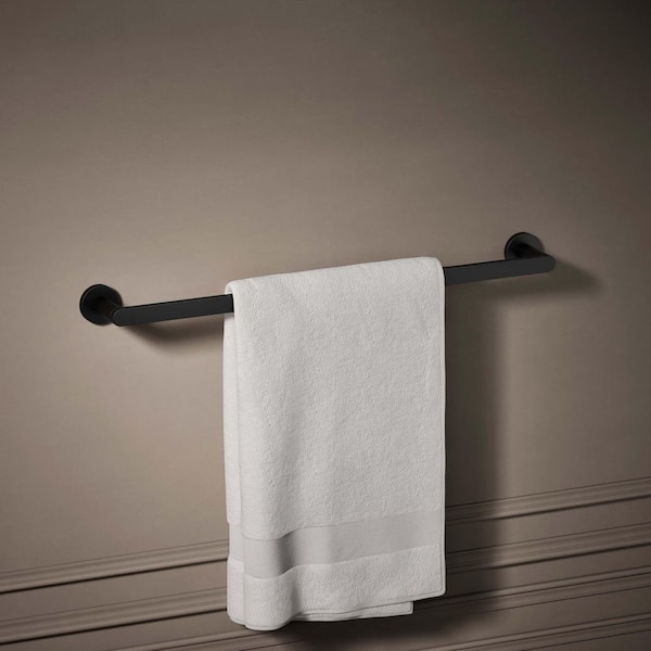 Composed 24 in. Wall Mounted Towel Bar in Matte Black