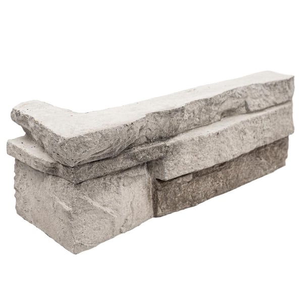 Terrado Knoxville Gray Ledger Corner 10 in. x 21 in. Natural Concrete Wall Tile (4.5 sq. ft./Case)