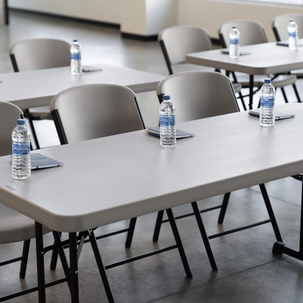 Putty 6-Foot Folding Table with Black Metal Legs