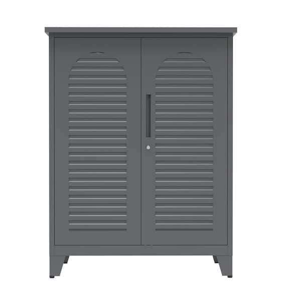 36in. W x 20in. D x 47in. H Tall Steel Shed with Double Door Ample Storage Space for Garage, Garden, Office (5 sq. ft. )