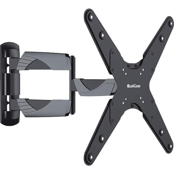 QualGear Universal Ultra Slim Low-Profile Full-Motion Wall Mount for 23 in. - 55 in. TVs, Black [UL Listed]